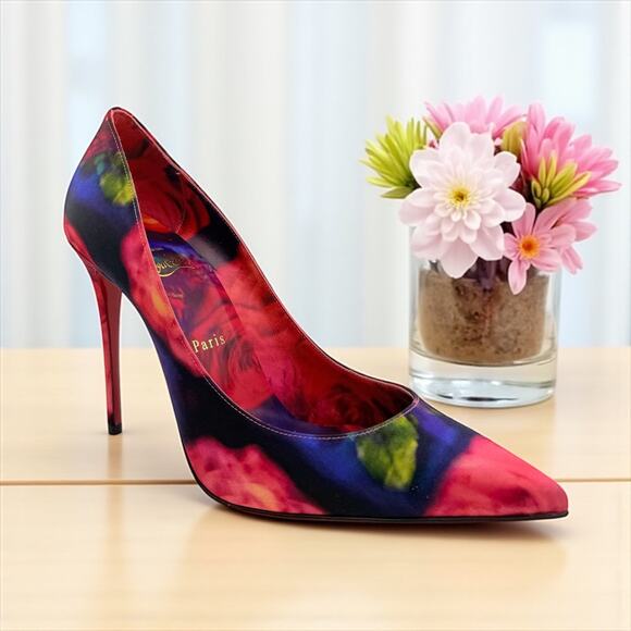 Christian Louboutin Shoes - Christian Louboutin Satin Roses Kate 100mm (39.5/9.5)